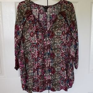 Intro.(heart) Peasant BOHO Blouse 3X